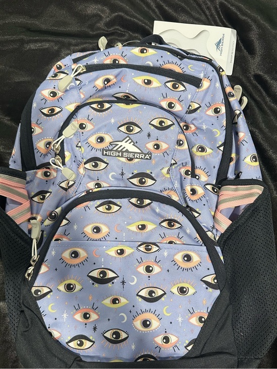 High Sierra Handbags - High Sierra Lavender Eye-Print Backpack with Black Accents